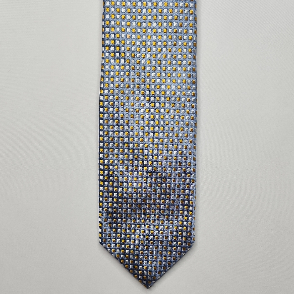 Ben Silver Cravate Blue White Gold Men's Silk Tie